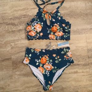 NWT floral 2 piece Cupshe Swimsuit